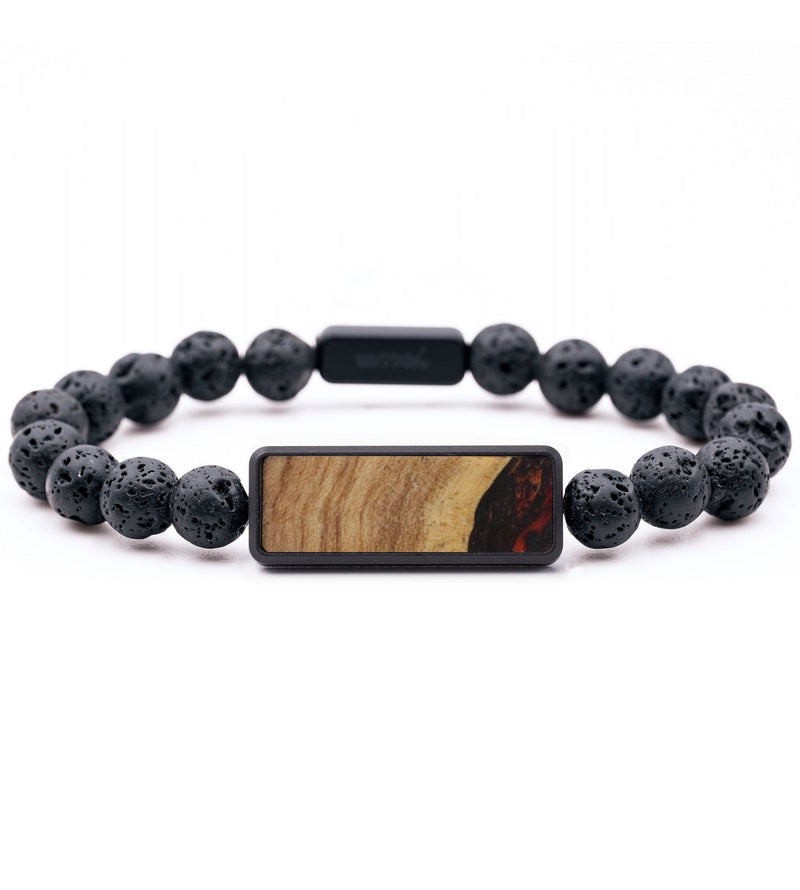 Lava Bead Wood Bracelet - Enrique (Red, 818868)