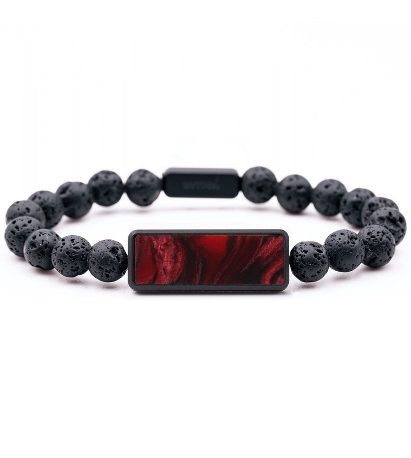 Lava Bead ResinArt Bracelet - Irene (Red, 818878)