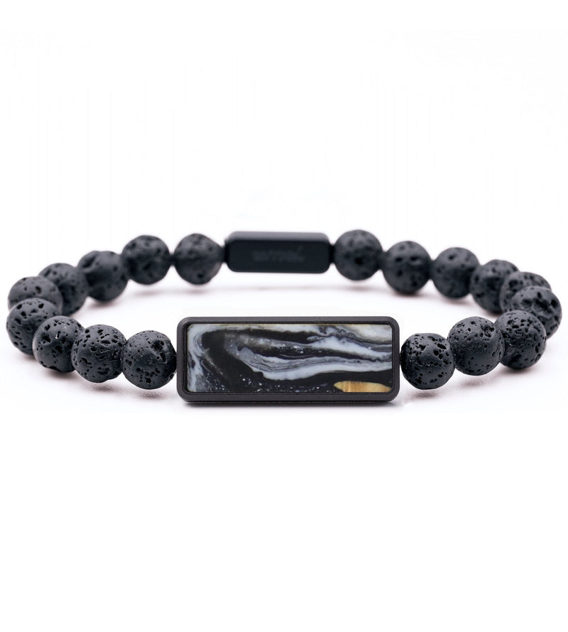 Lava Bead ResinArt Bracelet - Pat (Black & White, 818886)