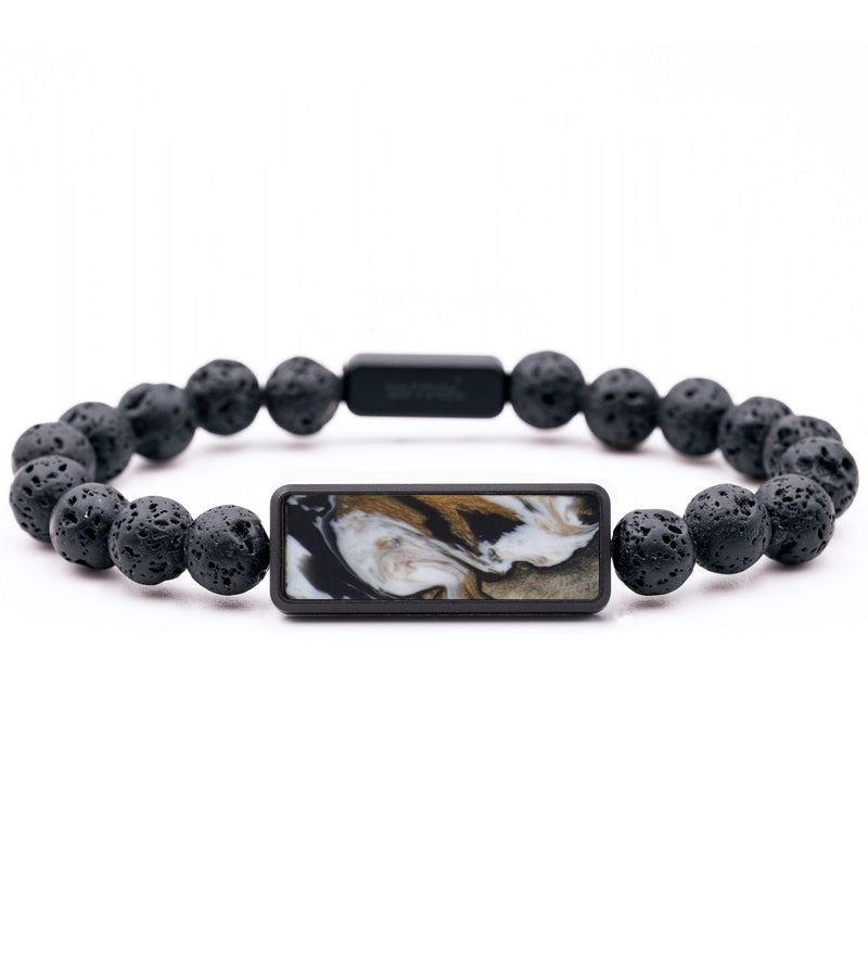 Lava Bead ResinArt Bracelet - Meredith (Black & White, 818892)