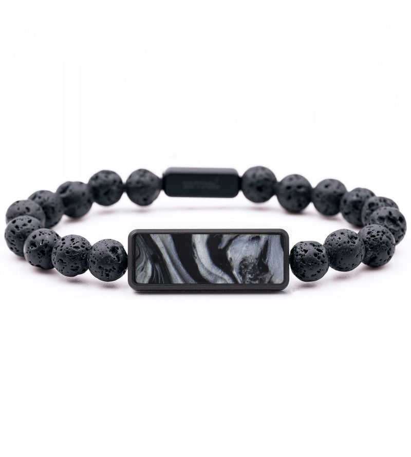 Lava Bead ResinArt Bracelet - Nicolas (Black & White, 818897)