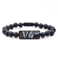 Lava Bead ResinArt Bracelet - Destiny (Black & White, 818898)