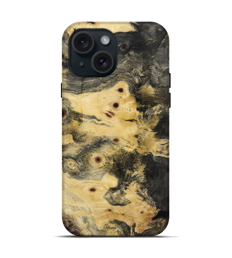 iPhone 15 Wood Live Edge Phone Case - Holly (Wood Burl, 818913)