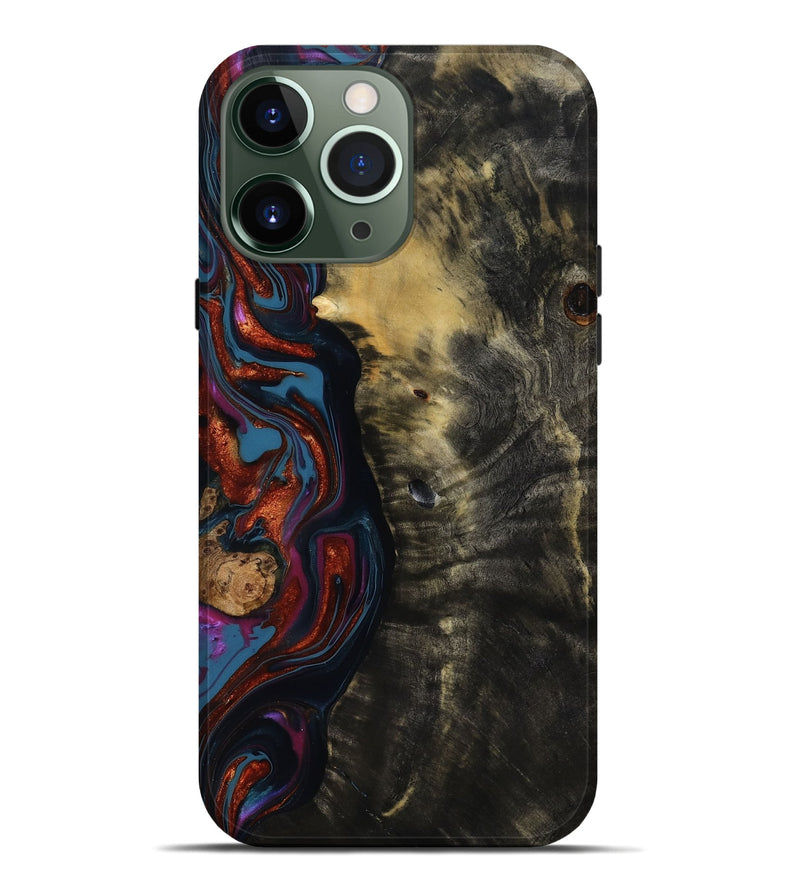 iPhone 13 Pro Max Wood Live Edge Phone Case - Michele (Blue, 818918)
