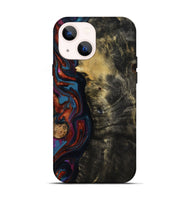 iPhone 14 Wood Live Edge Phone Case - Michele (Blue, 818918)
