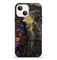 iPhone 14 Plus Wood Live Edge Phone Case - Michele (Blue, 818918)