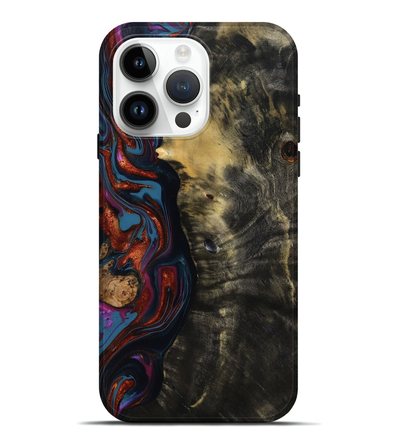 iPhone 15 Pro Max Wood Live Edge Phone Case - Michele (Blue, 818918)