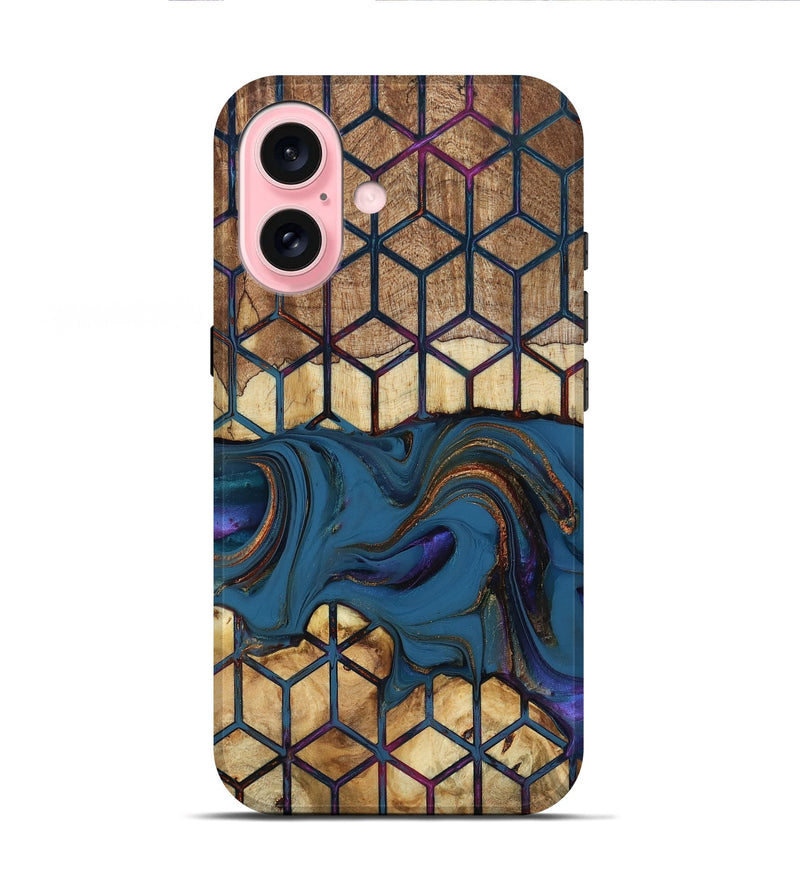 iPhone 16 Wood Live Edge Phone Case - Reuben (Pattern, 818925)