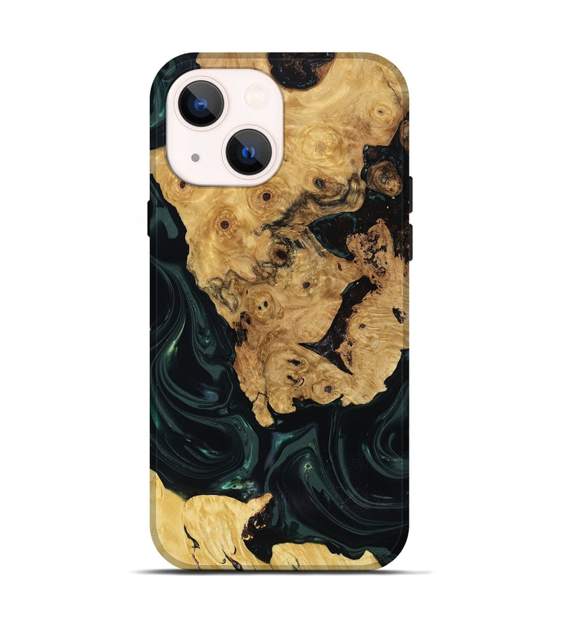 iPhone 14 Wood Live Edge Phone Case - Iyanna (Green, 818933)