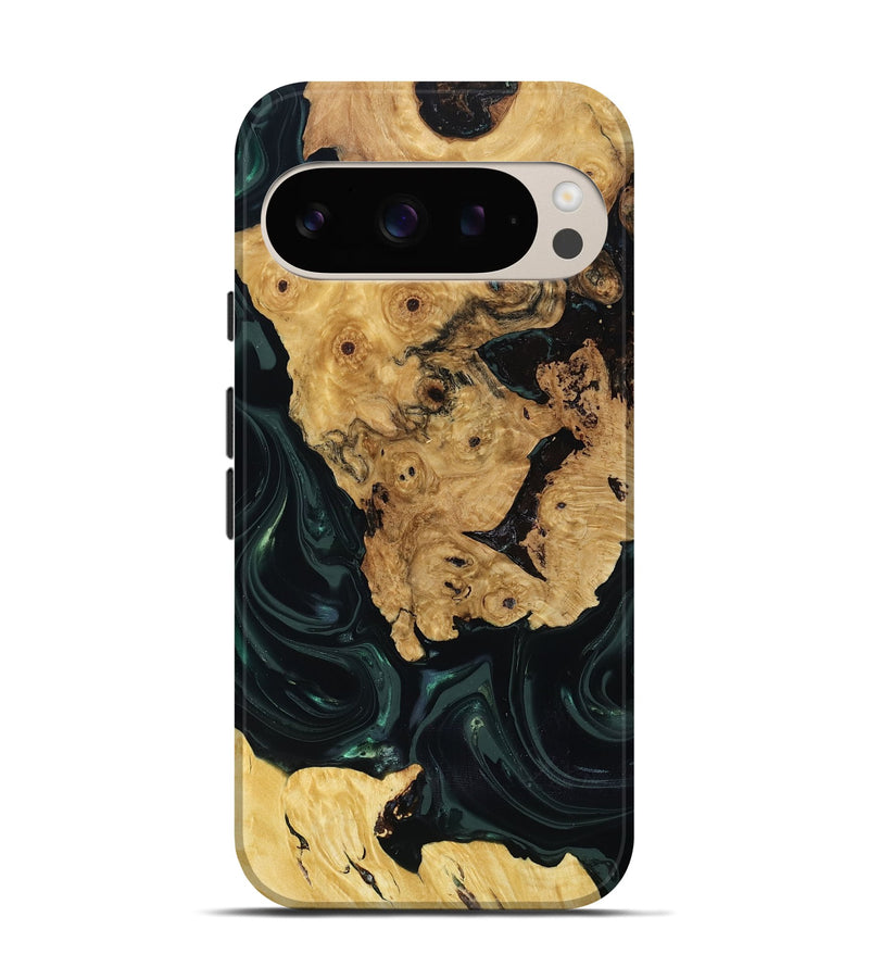 Pixel 9 Pro Wood Live Edge Phone Case - Iyanna (Green, 818933)