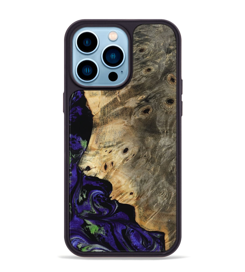 iPhone 14 Pro Max Wood Phone Case - Karim (Purple, 819030)