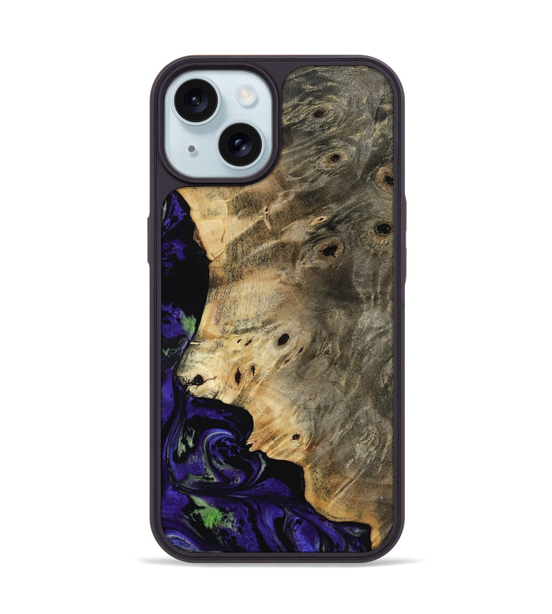 iPhone 15 Wood Phone Case - Karim (Purple, 819030)