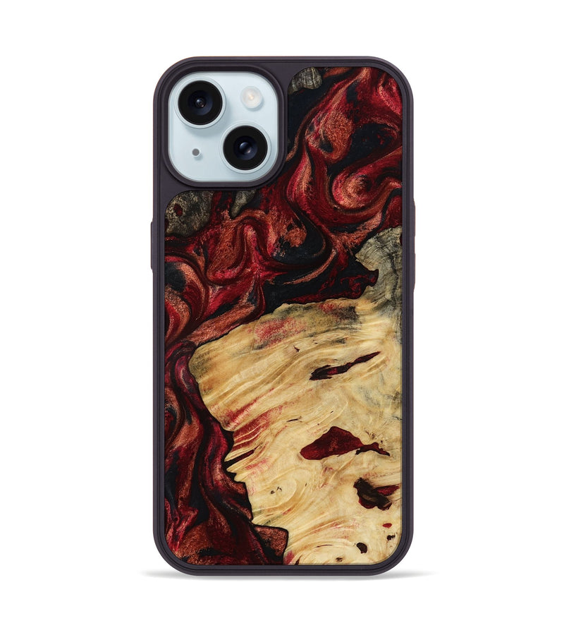 iPhone 15 Wood Phone Case - Reilly (Red, 819031)