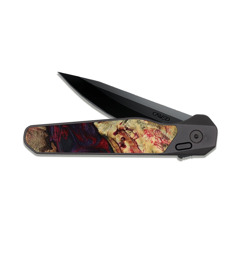 EDC Dark Slate Wood Pocket Knife - Adyson (Red, 819033)