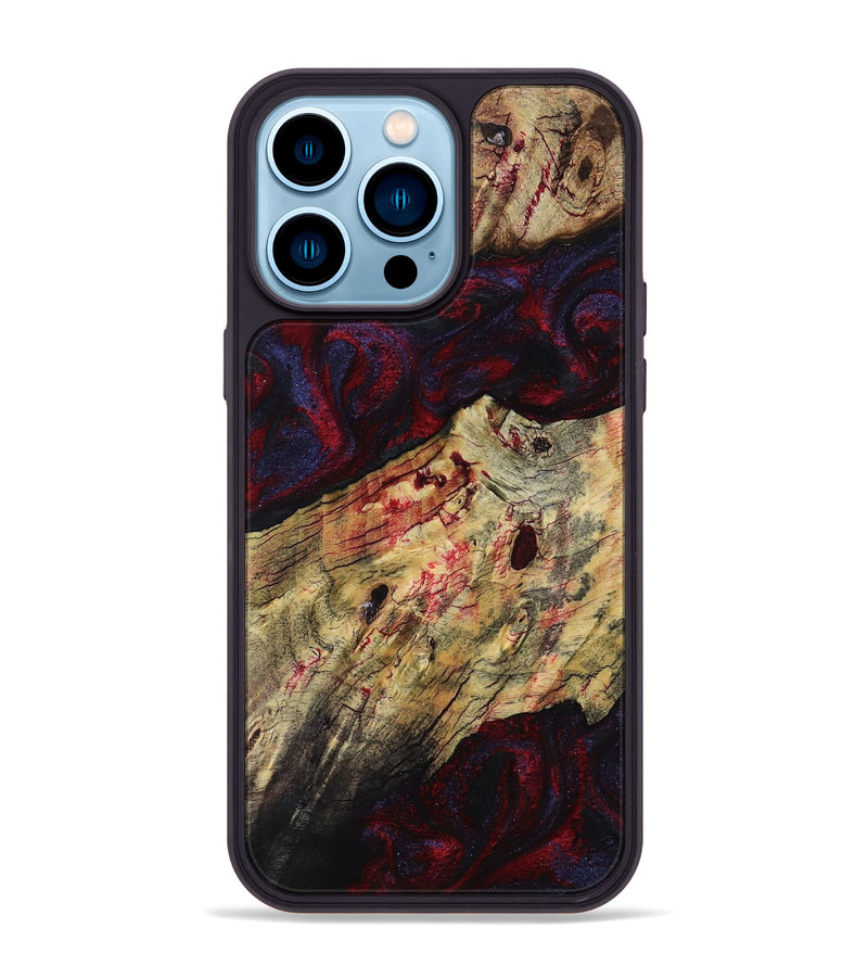 iPhone 14 Pro Max Wood Phone Case - Adyson (Red, 819033)