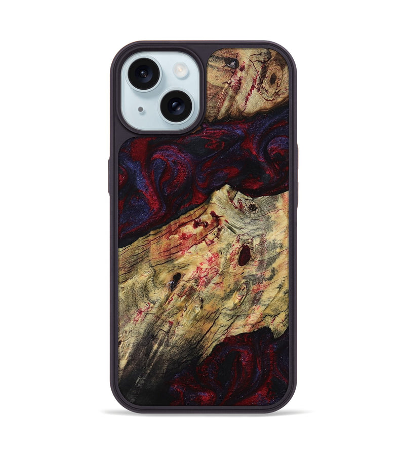 iPhone 15 Wood Phone Case - Adyson (Red, 819033)