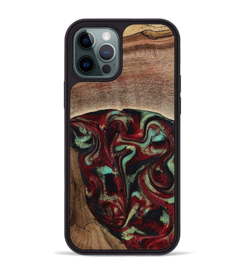 iPhone 12 Pro Max Wood Phone Case - Arianna (Red, 819034)