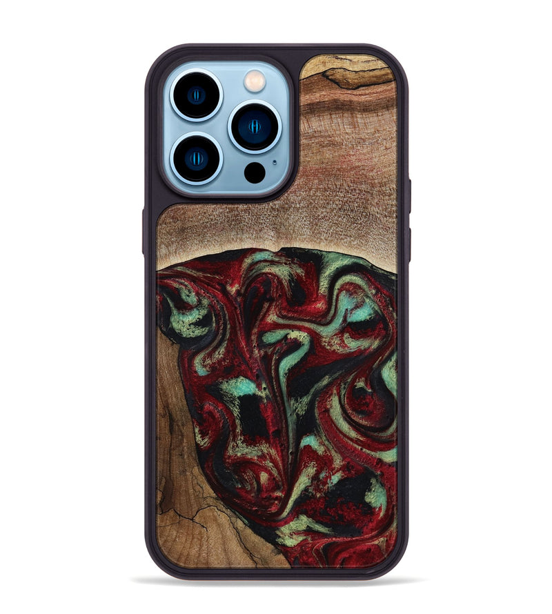 iPhone 14 Pro Max Wood Phone Case - Arianna (Red, 819034)