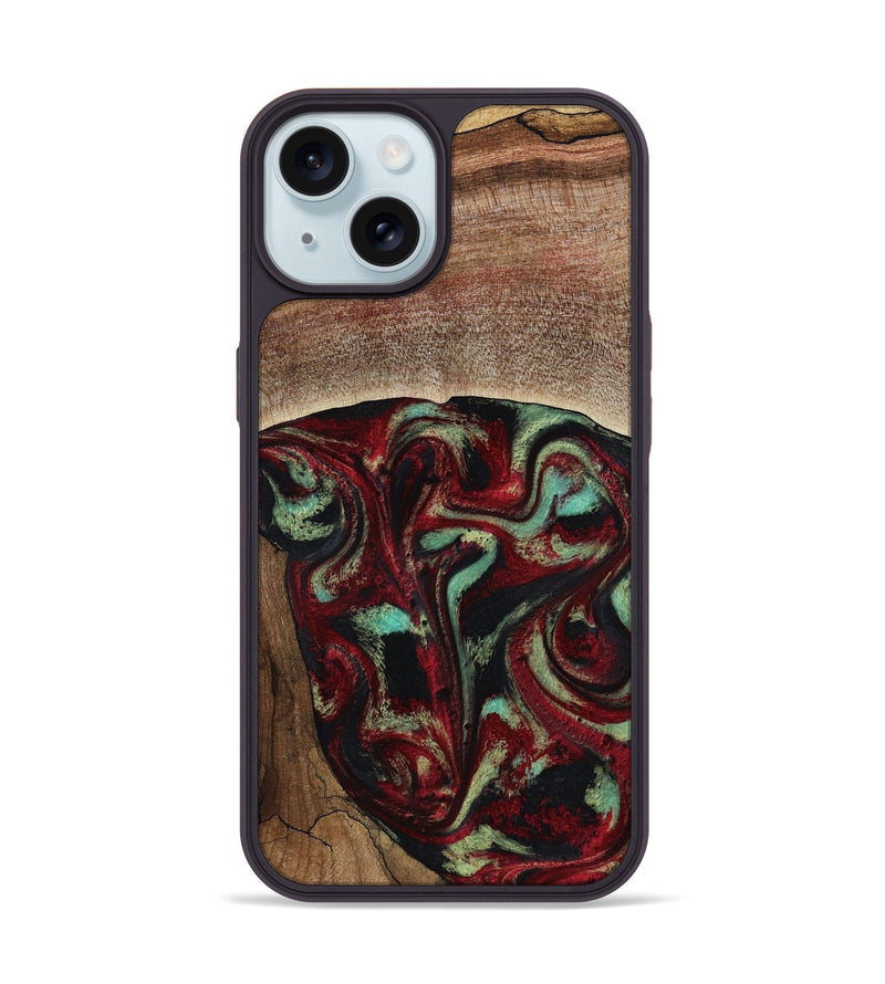 iPhone 15 Wood Phone Case - Arianna (Red, 819034)