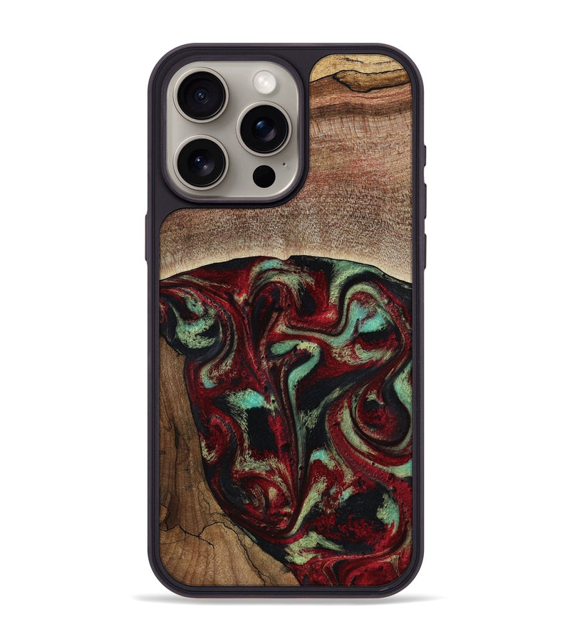 iPhone 15 Pro Max Wood Phone Case - Arianna (Red, 819034)