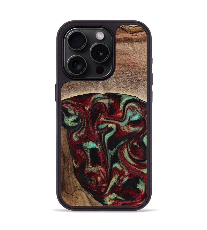 iPhone 15 Pro Wood Phone Case - Arianna (Red, 819034)