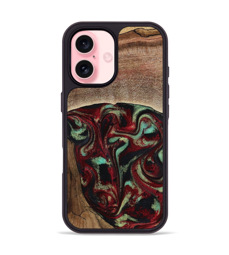 iPhone 16 Wood Phone Case - Arianna (Red, 819034)