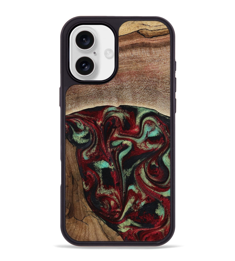 iPhone 16 Plus Wood Phone Case - Arianna (Red, 819034)