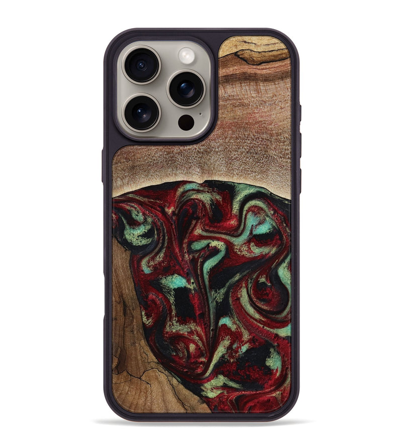iPhone 16 Pro Max Wood Phone Case - Arianna (Red, 819034)
