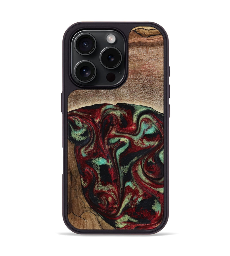 iPhone 16 Pro Wood Phone Case - Arianna (Red, 819034)