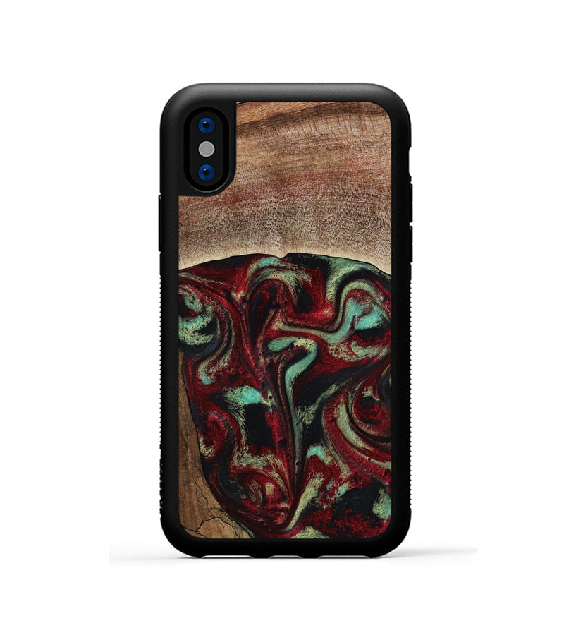 iPhone Xs Wood Phone Case - Arianna (Red, 819034)