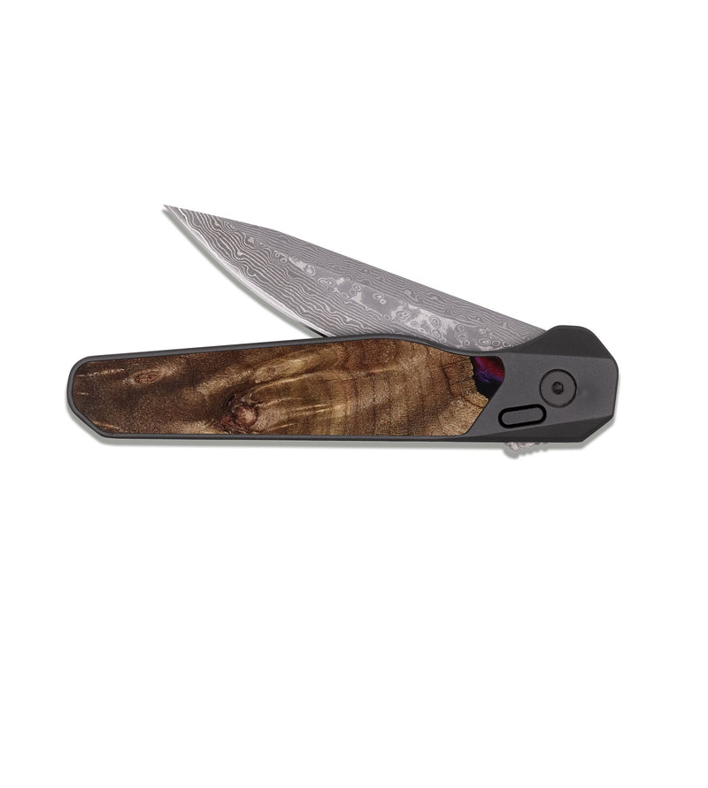 EDC Dark Damascus Wood Pocket Knife - Royal (Red, 819036)