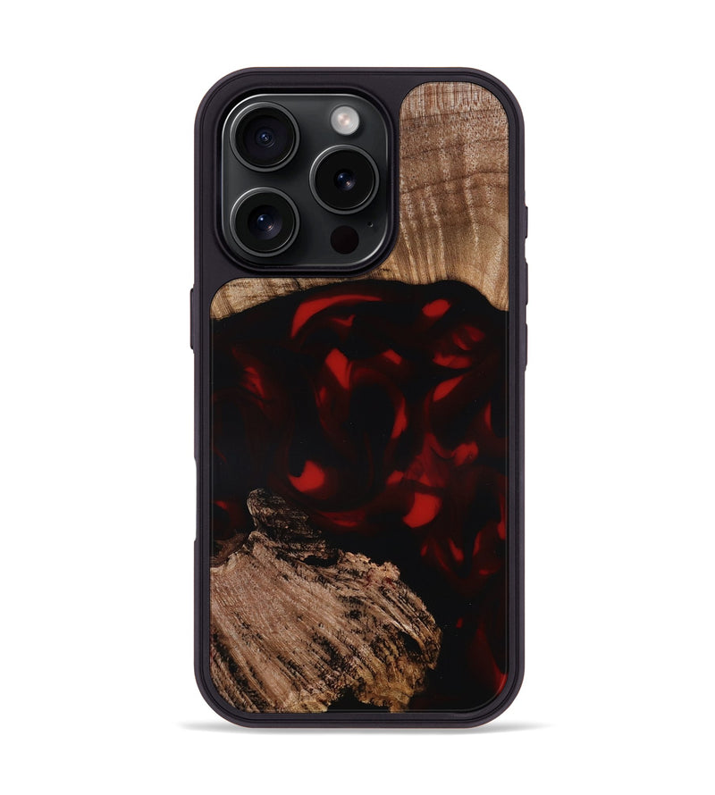 iPhone 16 Pro Wood Phone Case - Jordin (Red, 819037)