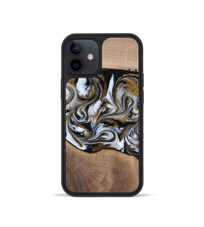 iPhone 12 mini Wood Phone Case - Dante (Black & White, 819042)