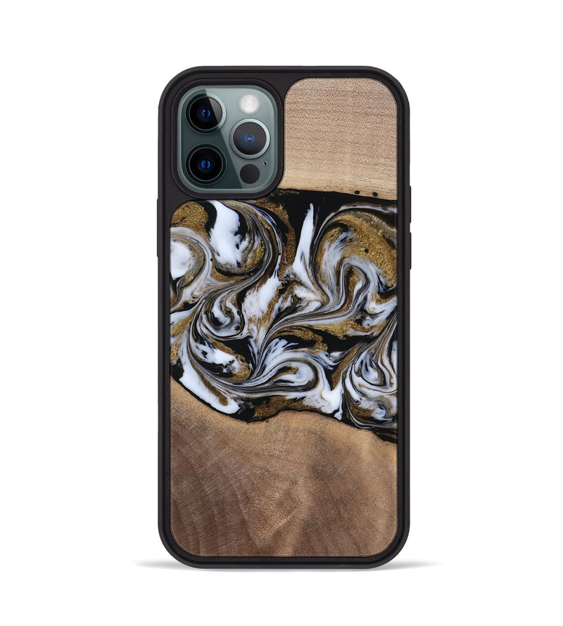 iPhone 12 Pro Wood Phone Case - Dante (Black & White, 819042)
