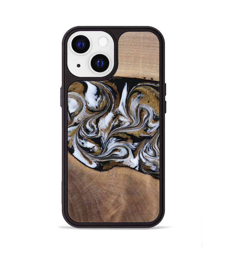 iPhone 13 Wood Phone Case - Dante (Black & White, 819042)