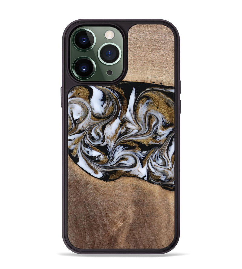 iPhone 13 Pro Max Wood Phone Case - Dante (Black & White, 819042)