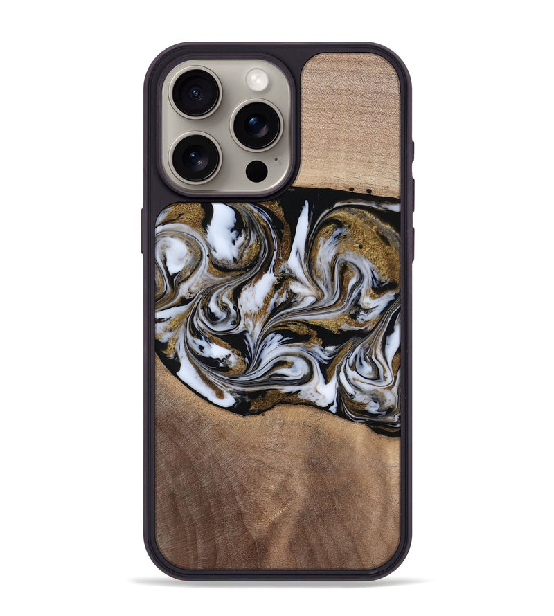 iPhone 15 Pro Max Wood Phone Case - Dante (Black & White, 819042)