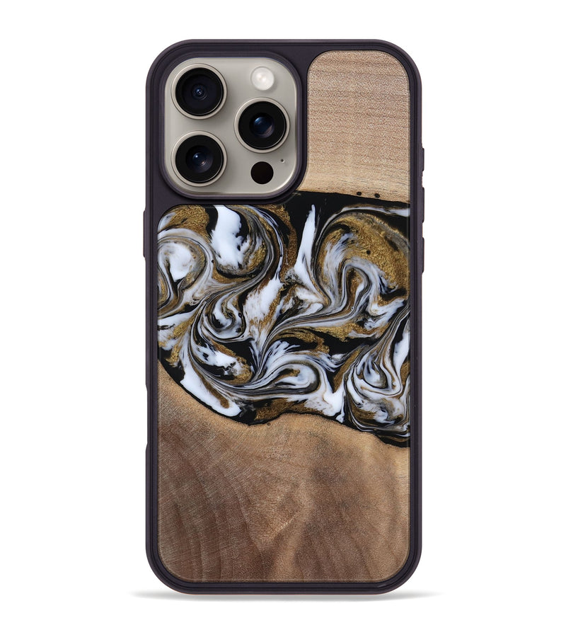 iPhone 16 Pro Max Wood Phone Case - Dante (Black & White, 819042)