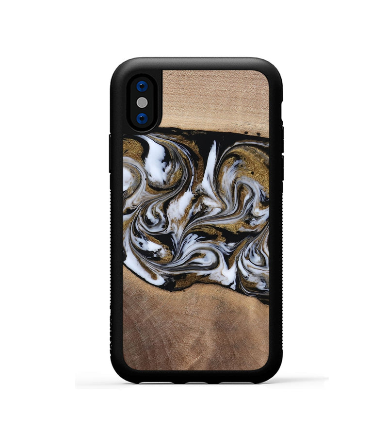 iPhone Xs Wood Phone Case - Dante (Black & White, 819042)