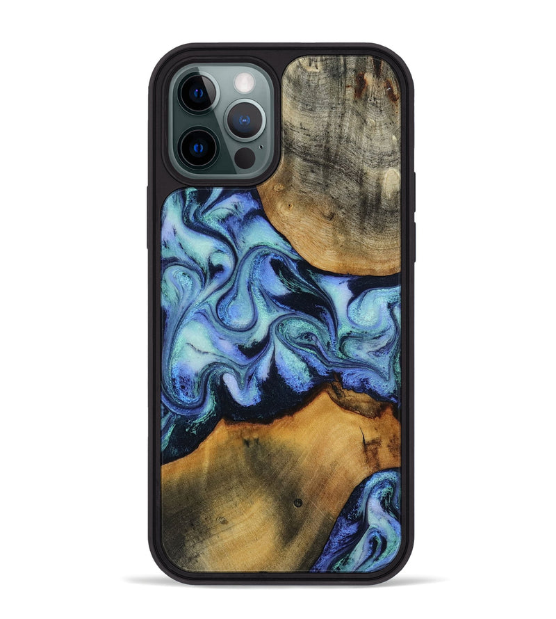 iPhone 12 Pro Max Wood Phone Case - Jasiel (Blue, 819051)
