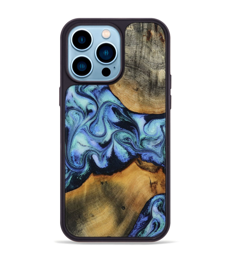 iPhone 14 Pro Max Wood Phone Case - Jasiel (Blue, 819051)