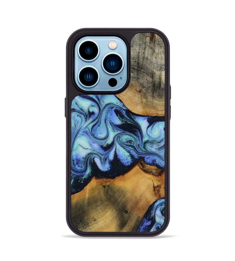 iPhone 14 Pro Wood Phone Case - Jasiel (Blue, 819051)
