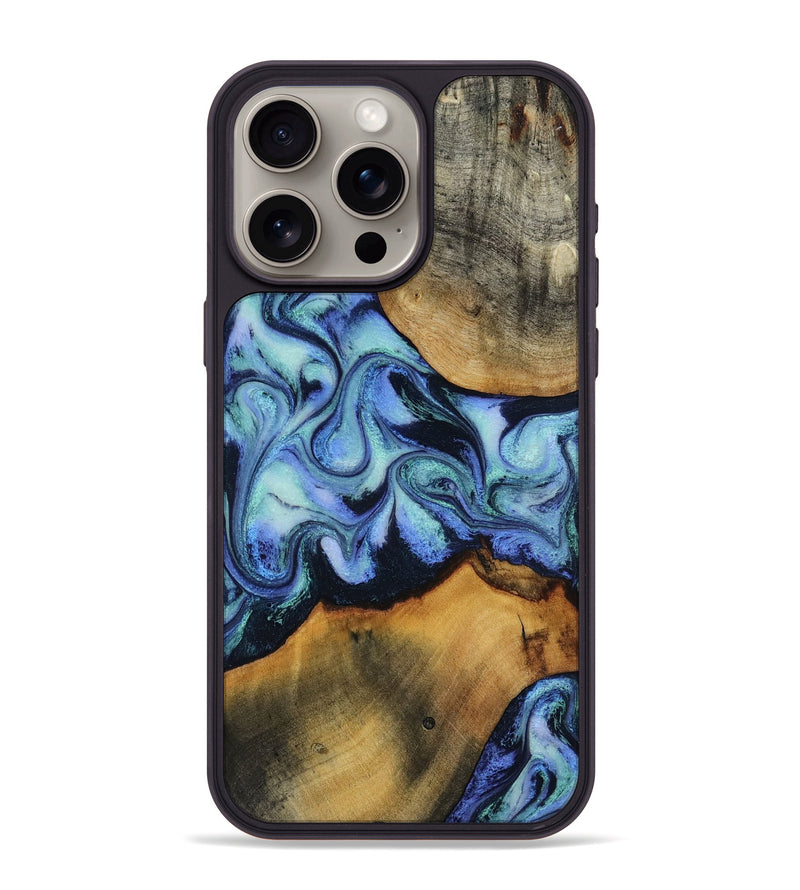 iPhone 15 Pro Max Wood Phone Case - Jasiel (Blue, 819051)