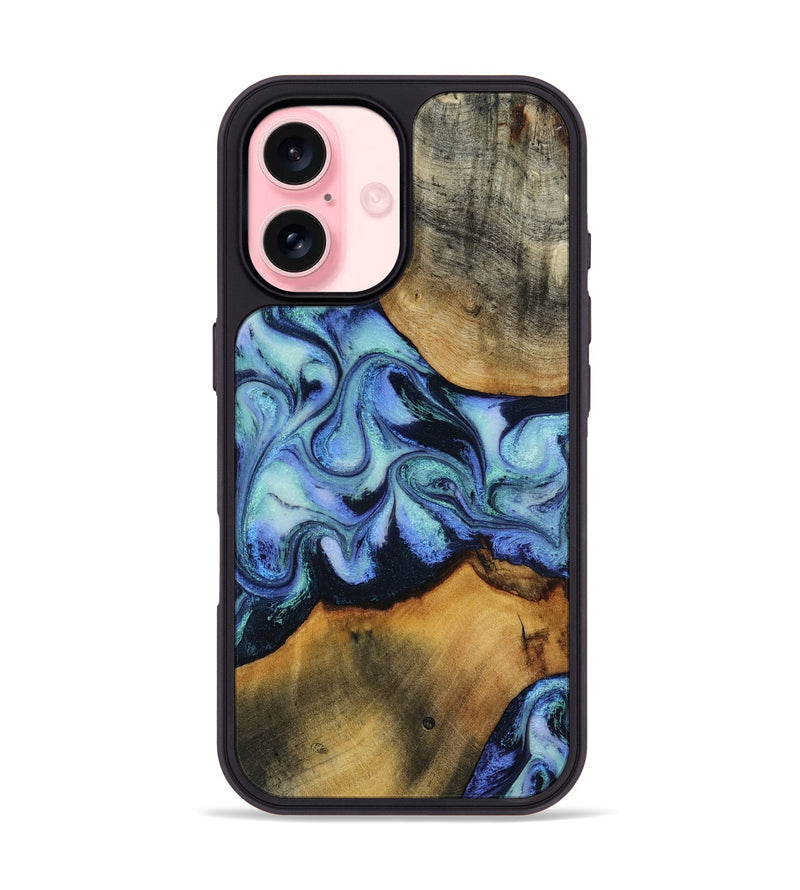 iPhone 16 Wood Phone Case - Jasiel (Blue, 819051)