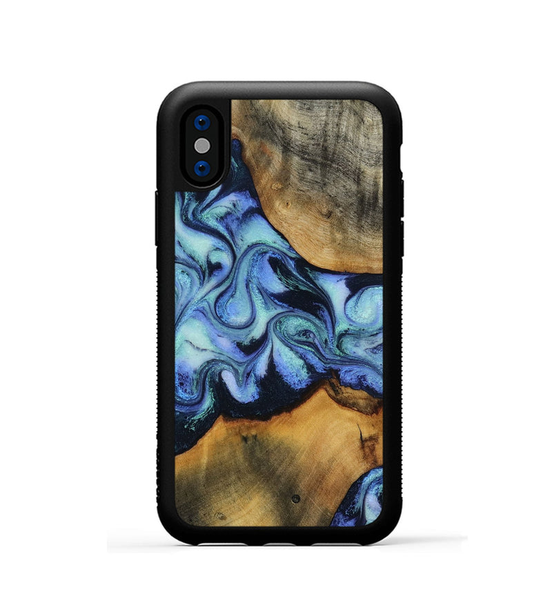 iPhone Xs Wood Phone Case - Jasiel (Blue, 819051)