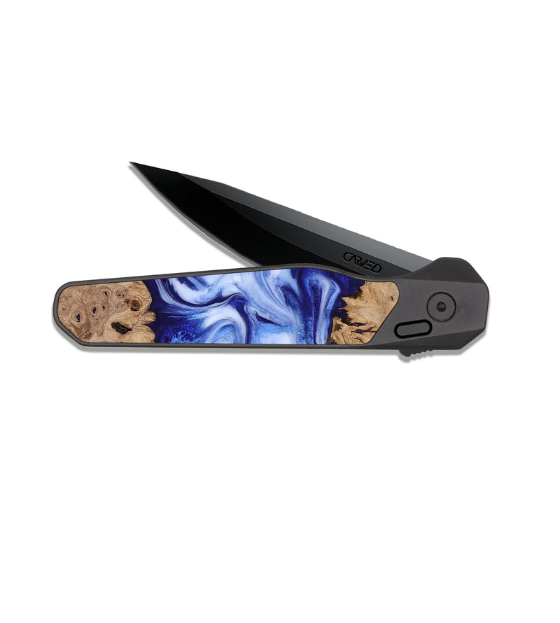 EDC Dark Slate Wood Pocket Knife - Jamiya (Blue, 819055)