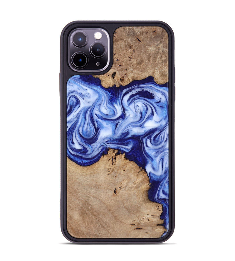 iPhone 11 Pro Max Wood Phone Case - Jamiya (Blue, 819055)