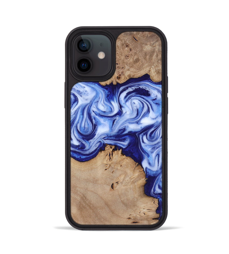iPhone 12 Wood Phone Case - Jamiya (Blue, 819055)