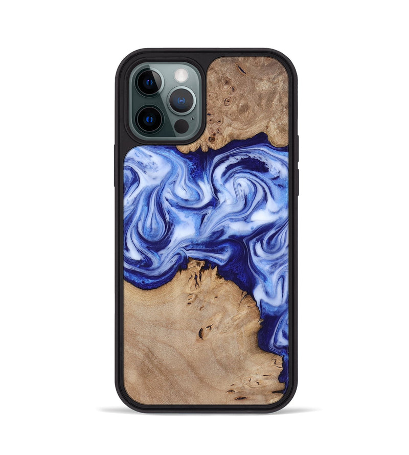 iPhone 12 Pro Wood Phone Case - Jamiya (Blue, 819055)