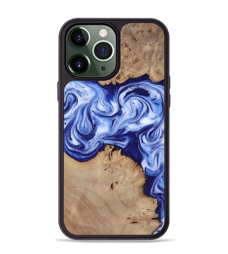 iPhone 13 Pro Max Wood Phone Case - Jamiya (Blue, 819055)